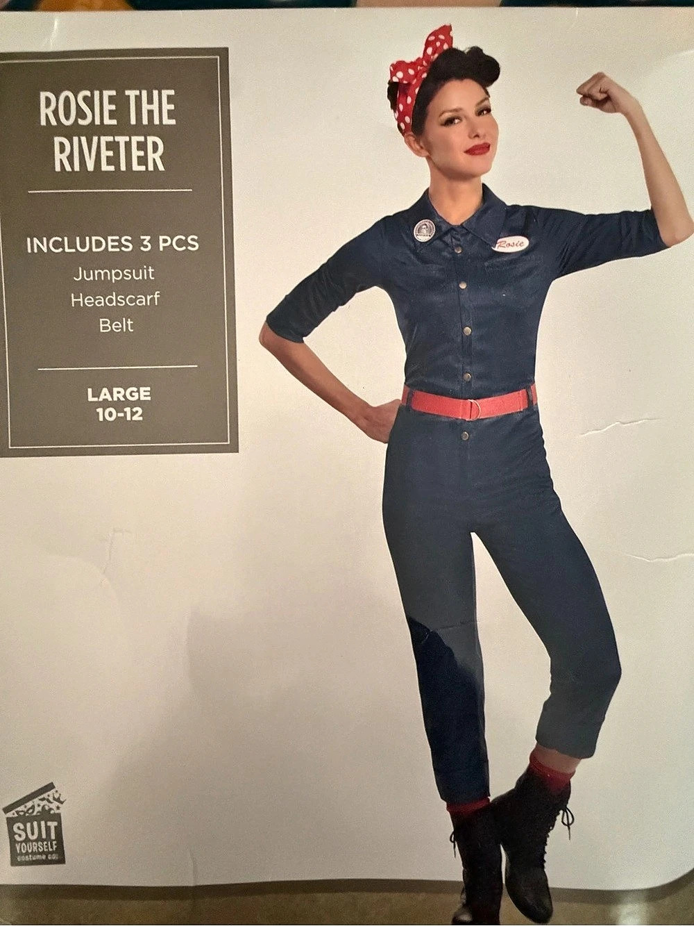 The Costume Institute Rosie the Riveter Costume Blue & Red Size Large NWT
